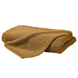 Вязаное одеяло Hahn Haustextilien GmbH Viby, полиэстер - 130 x 170 см - горчично-желтый