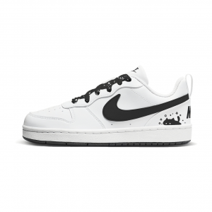 Nike Кроссовки для скейтбординга Court Borough Black Cat Trace Abrasion Resistant Low top для детей и подростков черно-белые