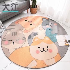 Dajiang Ковер 160х160 см для детской спальни, утолщенный с подкладкой из флиса, с милым мультяшным дизайном Diao Mao Mao