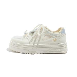 BEIER Женские низкие кэжуал кроссовки бело-голубые, цвет White Blue