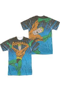 Футболка с коротким рукавом для взрослых из полиэстера DC Comics Underwater Sub (принт спереди/сзади) Gildan, белый