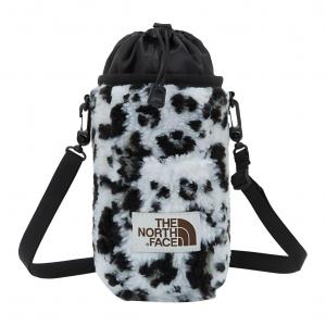 Сумка для бутылки воды, наплечная сумка, кроссбоди из полярного флиса шерпа черно-белый леопардовый принт унисекс THE NORTH FACE
