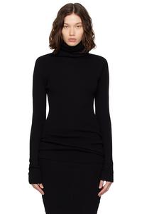 Конкордианс ребристый вязаный водолазный джемпер Rick Owens, черный