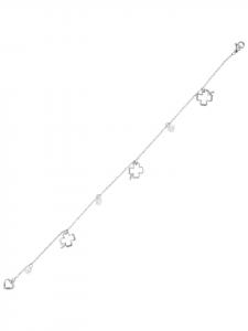 Adeliás Женский браслет из нержавеющей стали со стразами, 25 см, серебристый