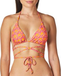 GUESS Женский стандартный съемный треугольный топ для купальника с мягкой подкладкой, Orange
