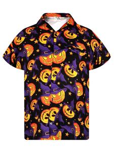 Рубашка King Kameha Helloween Pumpkin Hat, фиолетовый