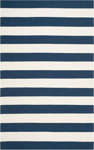 Ковер SAFAVIEH, 92 x 153 см, Montauk Collection, Navy & Ivory, ручной работы, плоское плетение из хлопка, тканая текстура, фермерский полосатый узор, идеально для гостиной, спальни, столовой (MTK712H)