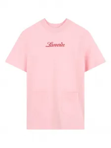 Платье-рубашка с накладным карманом Lanvin Enfant, розовый