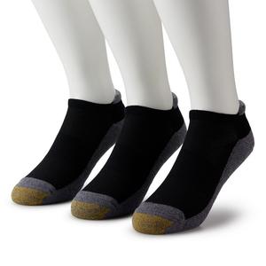 Набор из 3 мужских носков легкой компрессии GOLDTOE Wellness с вкладками-невидимками, цвет Black Gray