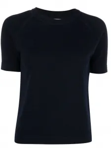 Кашемировый топ с короткими рукавами Barrie, синий