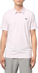 Мужская поло для гольфа Lacoste Sport Regular Fit с защитой от ультрафиолета, Flamingo/White Striped