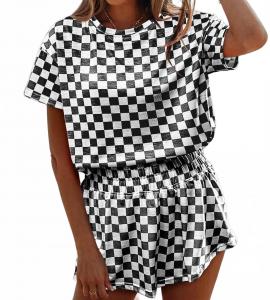 Женский комплект топ и юбка-шорты с высокой талией черный Aapparella