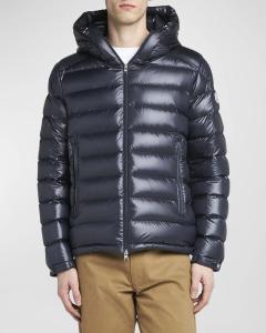 Мужской пуховик Besines с капюшоном Moncler, цвет Blue