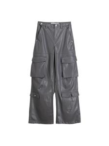 Брюки-карго свободного кроя Bershka, темно-серый