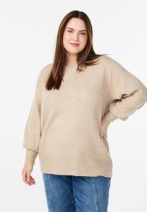 Джемпер Zizzi Jumper, Simply Taupe Mel/Mottled Beige