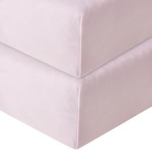 Простыня для кроватки John Lewis Baby GOTS из органического хлопка, упаковка из 2 шт., розовая