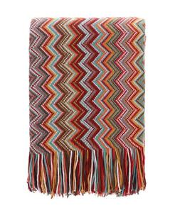 Декоративное плед с разноцветным шевронным узором, 60 x 50 дюймов Happycare Textiles, розовый