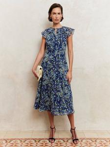 Платье с принтом Dawn Ditsy Hobbs, Blue/Multi