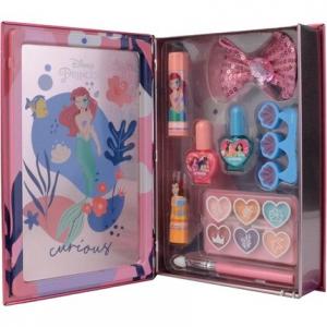 Lip Smacker Банка Disney Princess Beauty Book с губными помадами, блесками для губ, мерцающими кремами и лаками для ногтей для детского образа принцессы — аксессуары для волос и макияжа в комплекте