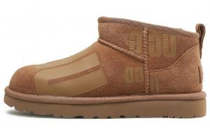 Сапоги зимние женские UGG с принтом, коричневый