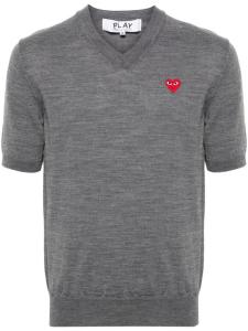 Шерстяной джемпер с нашивкой Comme Des Garçons Play, серый