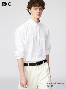 Рубашка оверсайз из поплина с классическим воротником Uniqlo, 00 white