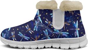 Женские зимние ботинки Howilath с принтом тай-дай, уличные снежные ботинки с плюшевой подкладкой и мехом, Dragonfly