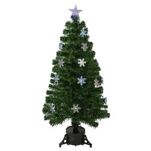 Northlight 4-футовая искусственная рождественская елка и снежинки из оптоволокна с предварительной подсветкой и изменением цвета, зеленый