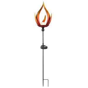 Уличный светодиодный светильник в металлическом черном корпусе с эффектом огня Globo Lighting, черный