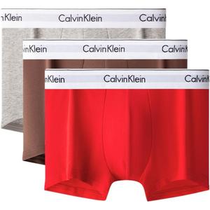 CALVIN KLEIN Modern Gravity Band Трусы Мужские 3 шт, 3 шт (Кокосовый Серый+Камелия Красный+Кокосовая Скорлупа Коричневый)