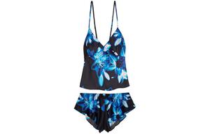 Пижамный комплект Victoria's Secret женский черный с синим цветочным принтом