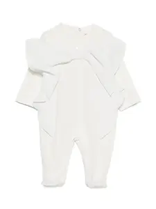 Пижама с оборками и бантом Elisabetta Franchi La Mia Bambina, белый