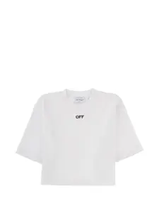 Укороченный топ в рубчик Off-White, белый