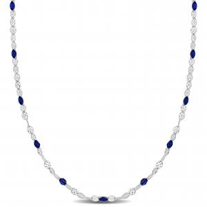 Ожерелье Mimi & Max с синими эмалевыми бусинами из стерлингового серебра - 18 дюймов. Mimi & Max, синий