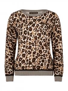 Вязаный свитер с анималистичным принтом в серо-коричневом/бежевом цвете Betty Barclay