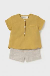 Льняной комплект для малыша Mayoral Newborn, желтый