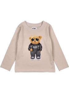 Рубашка с длинными рукавами и плюшевым мишкой коричневого цвета Nini