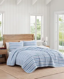 Двустороннее хлопковое одеяло в клетку, размер 2, односпальное Tommy Hilfiger, белый/темно-синий/светло-голубой