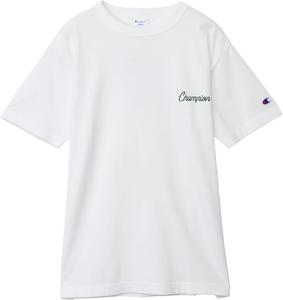 Мужская футболка Champion с коротким рукавом и круглым вырезом, 100% хлопок, графический логотип, базовый размер C8-X319, белый/зеленый