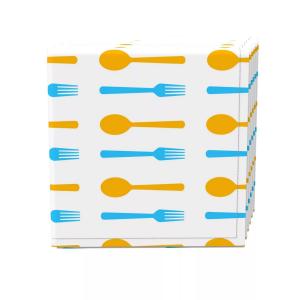 Набор салфеток из 4 шт., 100% хлопок, 20x20 дюймов, ложки и вилки