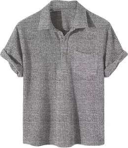 Мужская повседневная поло DGHM-JLMY с карманами и пуговицами