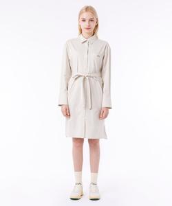 Платье-рубашка в многополосную полоску / платье-рубашка