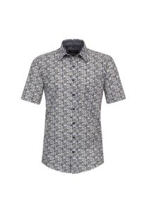 Мужская повседневная рубашка, принт с короткими рукавами, повседневный крой CASAMODA, цвет Mittelblau