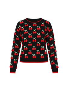 Женский свитер черного и красного цвета myMo