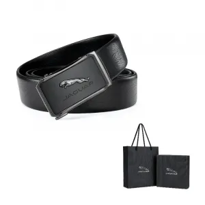 JAGUAR Мужской кожаный ремень из коровьей кожи черный шириной 3,5 см, Black