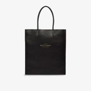 Сумка-тоут кожаная Smythson Pavilion Kingly, черный