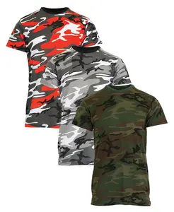 Мужская футболка с коротким рукавом и круглым вырезом, камуфляжный принт, 3 шт Galaxy By Harvic, мультиколор