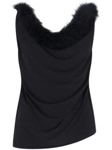 Топ с перьями Coperni, черный