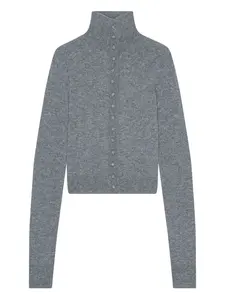 Кардиган на пуговицах с высоким воротником REMAIN, серый