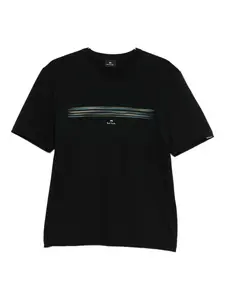 Футболка в полоску с размытым эффектом Paul Smith, черный